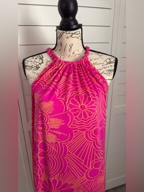 Trina Turk Pink and Orange Halter Dress - NWOT